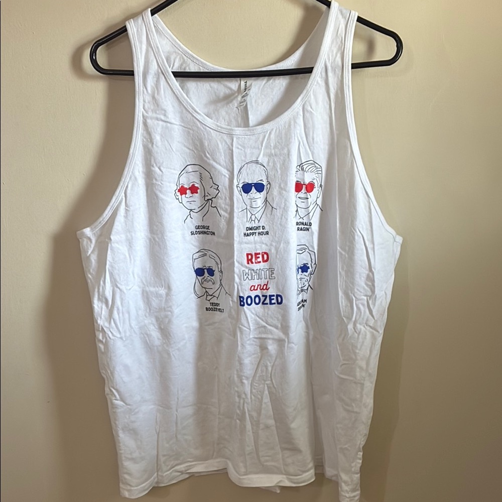 Men’s White Graphic Tank Top